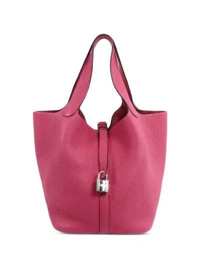 Pre-owned Hermes 2021 Mm Picotin Tote Bag In Pink