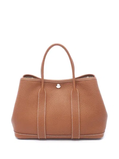 Pre-owned Hermes 2021 Negonda Garden Party 30 Tote Bag In Brown