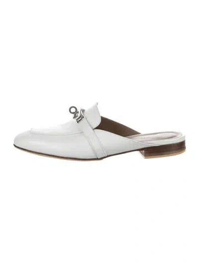 Pre-owned Hermes 2021 oz Mules In White