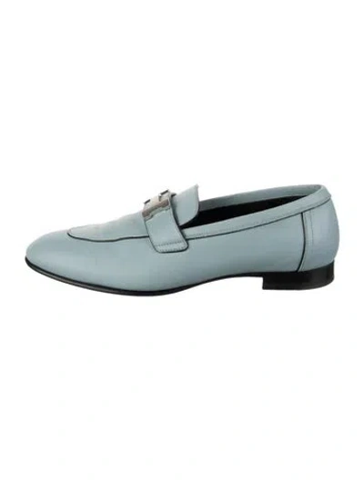Pre-owned Hermes 2021 Paris Loafers In Blue