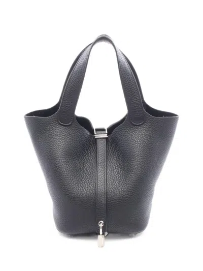 Pre-owned Hermes 2021 Picotan Lock Pm Tote Bag In Black