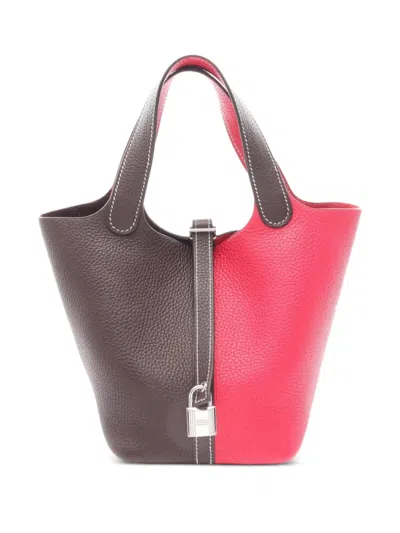 Pre-owned Hermes 2021 Picotane Pm Leather Handbag In Brown