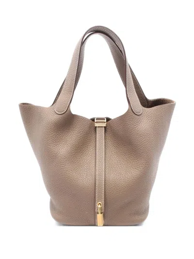 Pre-owned Hermes 2021 Picotin Lock Mm Tote Bag In Brown