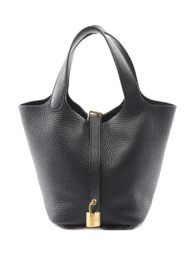 Pre-owned Hermes 2021 Picotin Lock Pm Tote Bag In Black
