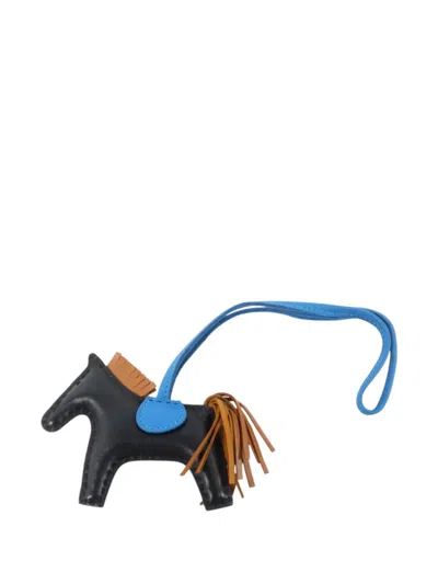 Pre-owned Hermes 2021 Pm Rodeo Bag Charm In Black