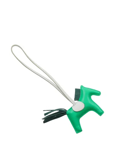Pre-owned Hermes 2021 Pm Rodeo Bag Charm In Green