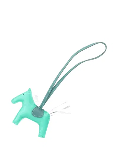 Pre-owned Hermes 2021 Pm Rodeo Bag Charm In Green