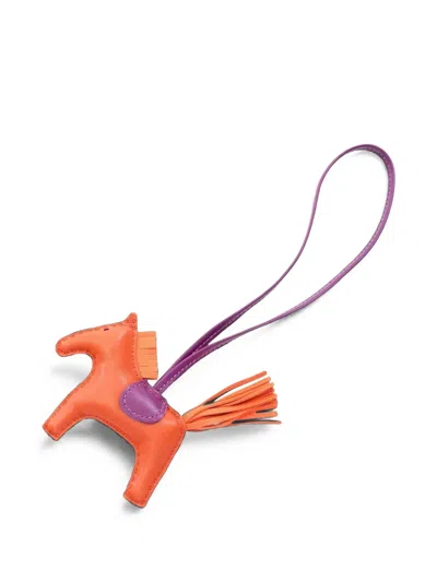 Pre-owned Hermes 2021 Pm Rodeo Bag Charm In Orange