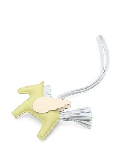 Pre-owned Hermes 2021 Pm Rodeo Pegasus Bag Charm In Yellow