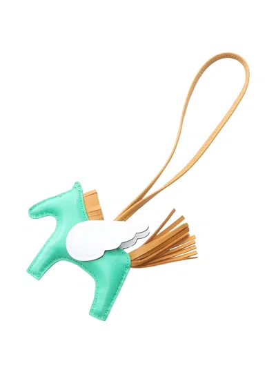 Pre-owned Hermes 2021 Rodeo Pegasus Pm Bag Charm In Green