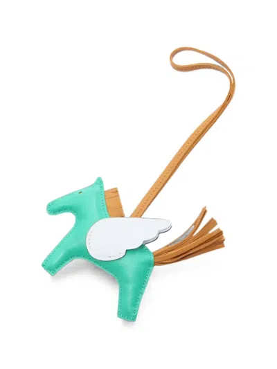 Pre-owned Hermes 2021 Rodeo Pegasus Pm Bag Charm In Green