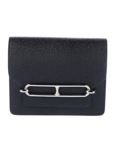 Pre-owned Hermes 2021 Roulis Slim Wallet In Black