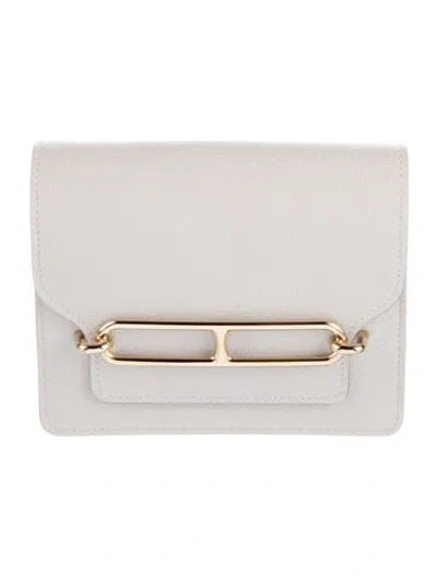 Pre-owned Hermes 2021 Roulis Slim Wallet In Gray