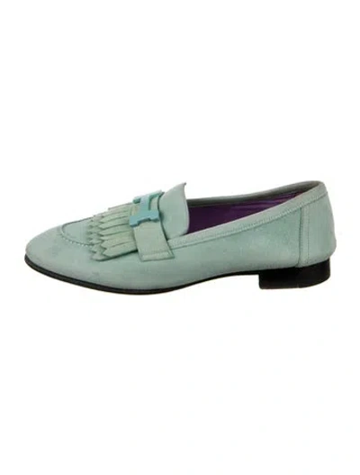Pre-owned Hermes 2021 Royal Loafers In Green