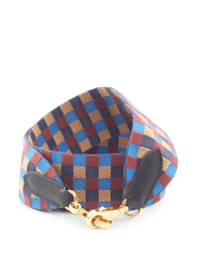 Pre-owned Hermes 2021 Sangle Maxi Quadrille Bag Strap In Blue