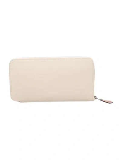 Pre-owned Hermes 2021 Silk'in Compact Wallet In Neutrals