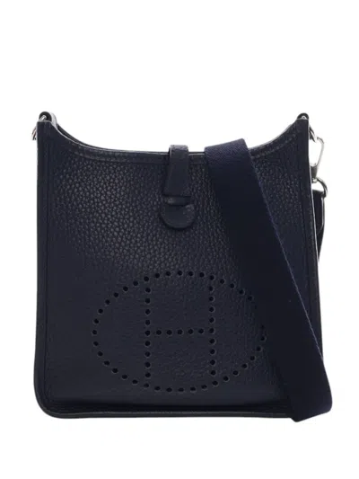Pre-owned Hermes 2021 Togo Evelyne Tpm 16 Crossbody Bag In Blue