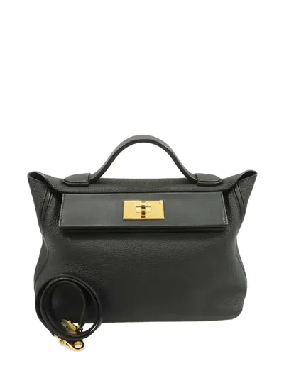 Pre-owned Hermes 2021 Togo Swift 24/24 29 Satchel In Black