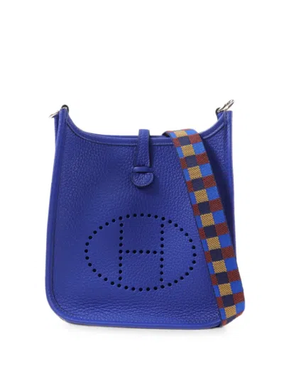 Pre-owned Hermes 2021 Tpm Evelyne Shoulder Bag In Blue