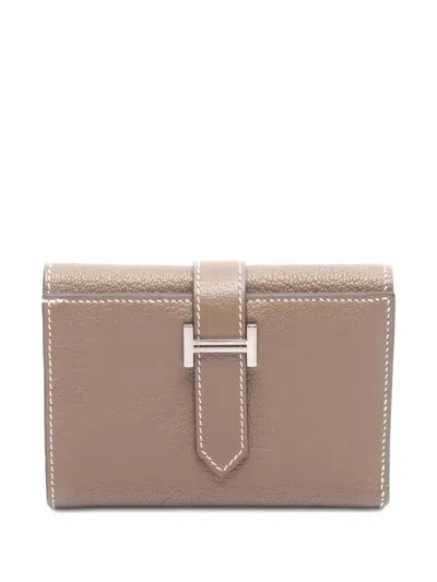 Pre-owned Hermes 2021 Tri-fold Wallet In Neutral