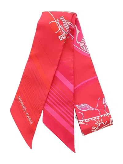 Pre-owned Hermes 2021 Twilly Ex-libris Scarf