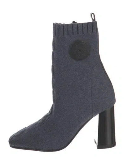 Pre-owned Hermes 2021 Volver 90 Sock Boots In Blue