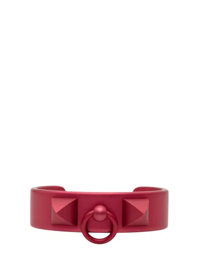 Pre-owned Hermes 2021-2026 Aluminum Collier De Chien Medor Sunset Bracelet T2 Costume Bracelet In Pink