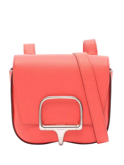 Pre-owned Hermes 2021-2026 Mini Epsom Della Cavalleria Crossbody Bag In Red