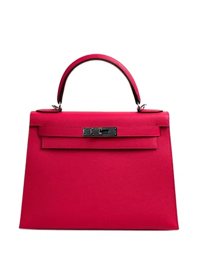 Hermes 20219 Kelly Sellier 28 Handbag In Pink