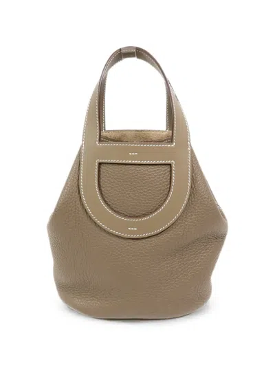 Pre-owned Hermes 2022 18 In-the-loop Leather Tote Bag In Gray