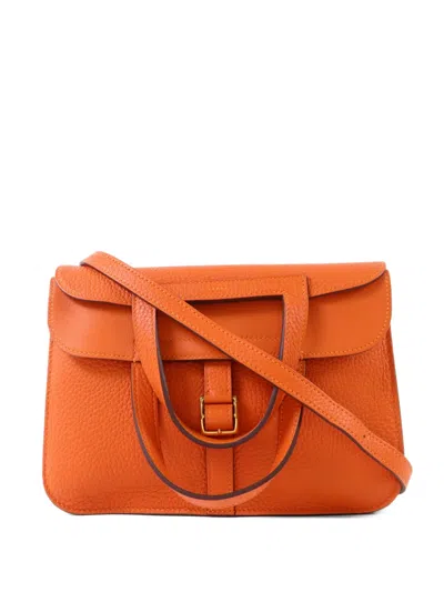 Pre-owned Hermes 2022 25 Halzan Tote Bag In Orange
