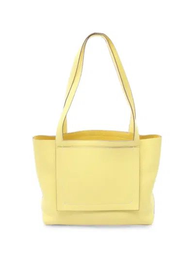 Pre-owned Hermes 2022 31 Cabasserie Clemence Tote Bag In Yellow