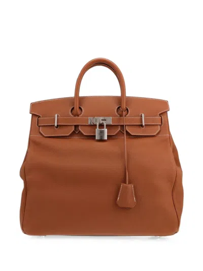 Pre-owned Hermes 2022 40 Haut À Courroies Tote Bag In Brown