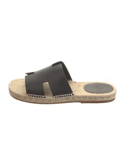 Pre-owned Hermes 2022 Antigua Slides In Black