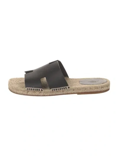 Pre-owned Hermes 2022 Antigua Slides In Black
