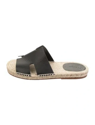 Pre-owned Hermes 2022 Antigua Slides In Black