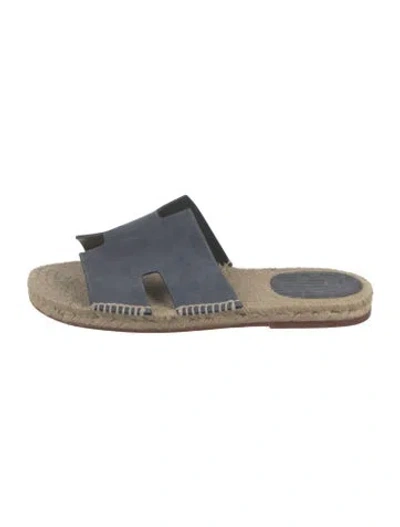 Pre-owned Hermes 2022 Antigua Slides In Blue