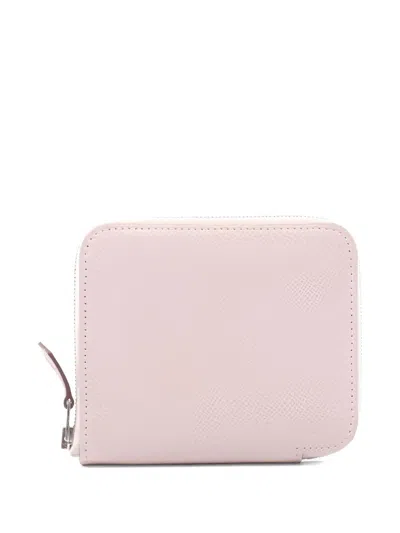 Pre-owned Hermes 2022 Azap Leather Wallet In Pink