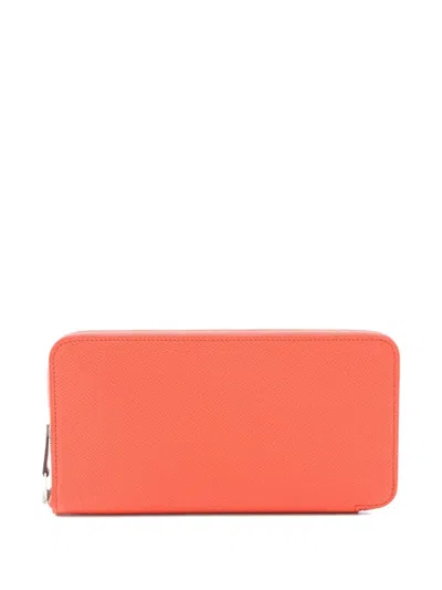 Pre-owned Hermes 2022 Azap Long Zipper Wallet In Pink