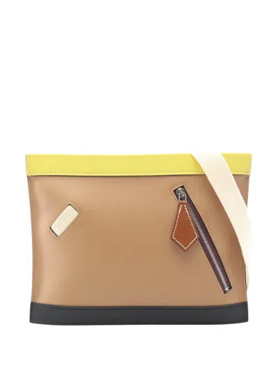 Pre-owned Hermes 2022 Barenia And Swift Colormatic Horizontal Crossbody Bag In Brown
