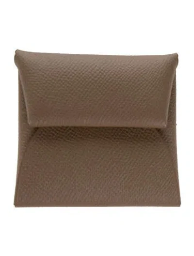 Pre-owned Hermes 2022 Bastia Coin Pouch W/ Tags In Brown