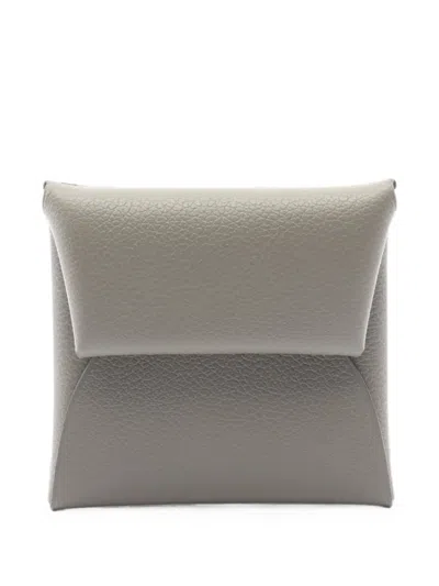 Pre-owned Hermes 2022 Bastia Evercolor Coin Purse In Gray