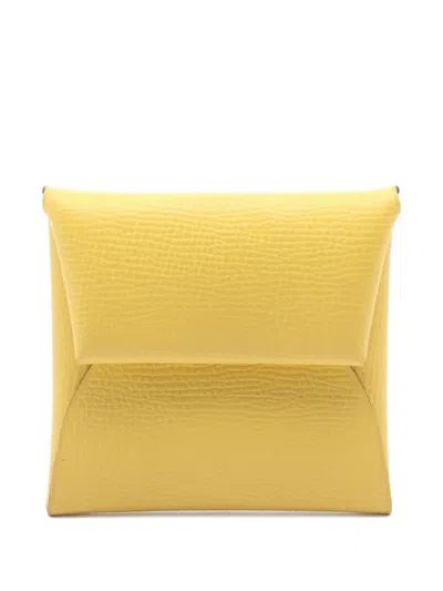 Pre-owned Hermes 2022 Bastia Jaune Square-frame Purse