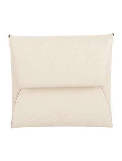 Pre-owned Hermes 2022 Bastia Verso Coin Pouch In Neutral