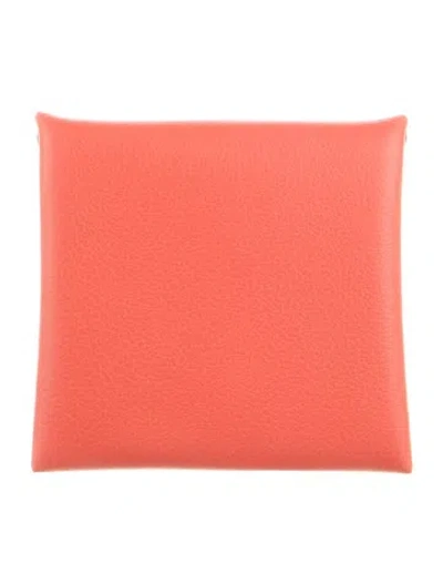 Pre-owned Hermes 2022 Bastia Verso Coin Pouch In Pink