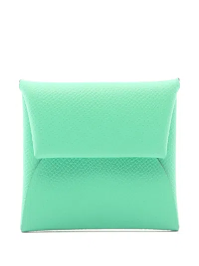 Pre-owned Hermes 2022 Bastia Verso Coin Purse In Green
