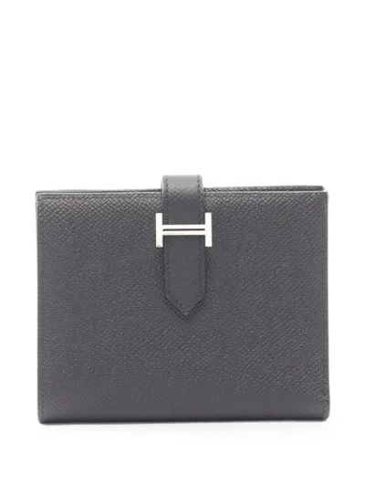 Pre-owned Hermes 2022 Bearn Wallet In Black