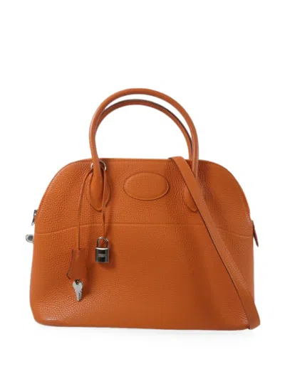 Pre-owned Hermes 2022 Bolide 31 Leather Tote Bag In Orange