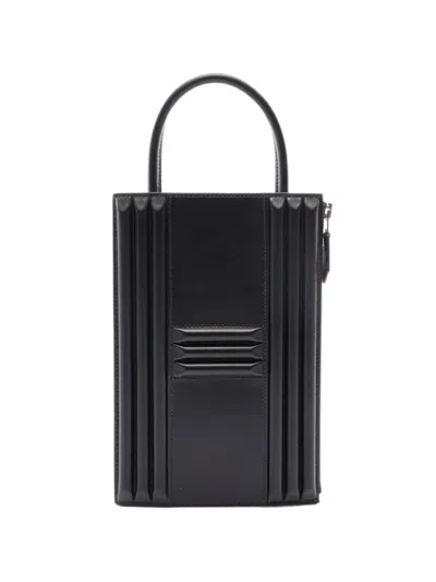 Pre-owned Hermes 2022 Cadena Tadelakt Leather Clutch Bag In Black