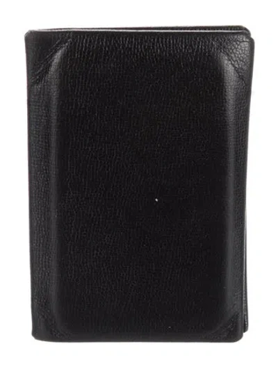 Pre-owned Hermes 2022 Calvi Cardholder In Black